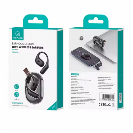 Auriculares Bluetooth Deportivos USAMS UG26 OWS Open Ear IPX5 Negro