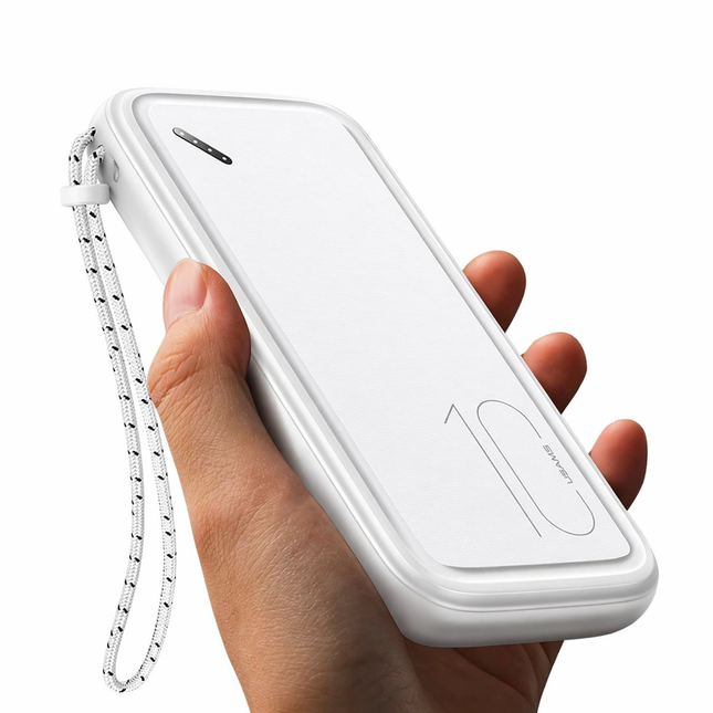 Power Bank 10000mAh USAMS 2 USB Portátil Blanco con Correa