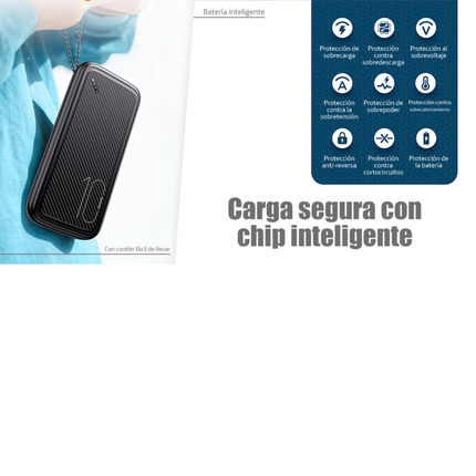 Power Bank 10000mAh USAMS 2 USB Portátil Blanco con Correa