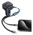 Cargador de Auto 30W USAMS C41 USB-C + Lightning Retráctil CC219