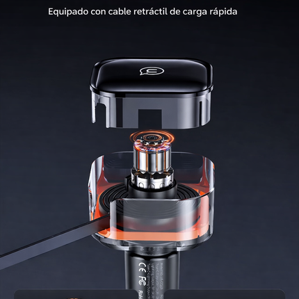 Cargador de Auto 30W USAMS C41 USB-C + Lightning Retráctil CC219