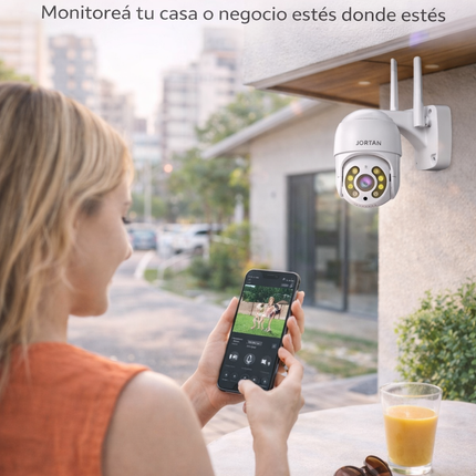 Cámara WiFi PTZ Exterior 1080P Full Color IP66 con Audio