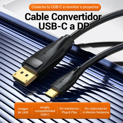 Cable USB-C a DisplayPort 8K 1.5m Vention Negro