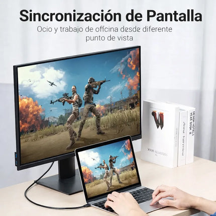 Cable USB-C a DisplayPort 8K 1.5m Vention Negro