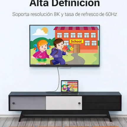 Cable USB-C a DisplayPort 8K 1.5m Vention Negro