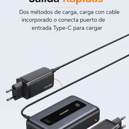 Power Bank 20000mAh 65W USB-C LCD USAMS CD243 Gris