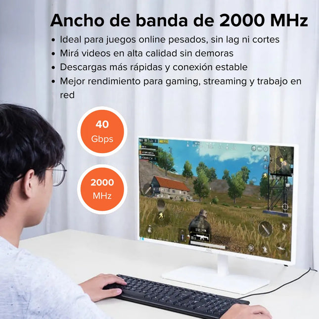 Switch HDMI Bidireccional 2 Puertos 4K Vention AKOB0 Negro