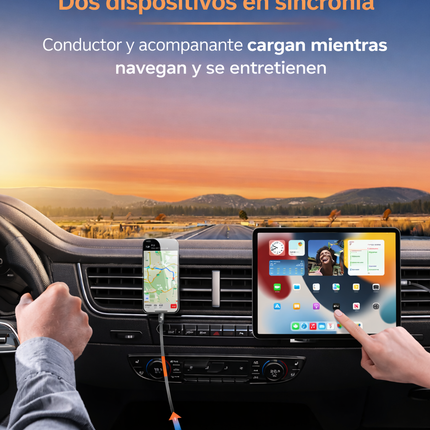 Cargador de Auto 30W USAMS C41 USB-C + Lightning Retráctil CC219