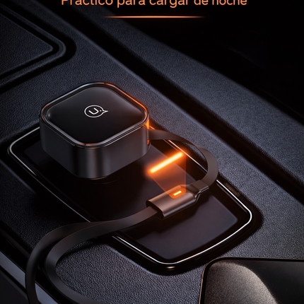 Cargador de Auto 30W USAMS C41 USB-C + Lightning Retráctil CC219