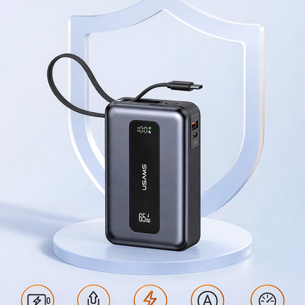 Power Bank 20000mAh 65W USB-C LCD USAMS CD243 Gris