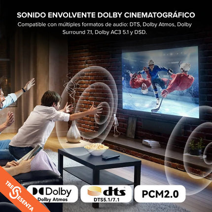 Switch HDMI 3 en 1 8K 60Hz Vention AKRH0 con Control Remoto