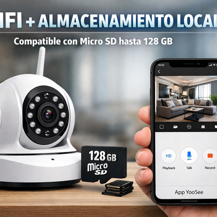 Cámara WiFi PTZ Exterior 1080P Full Color IP66 con Audio