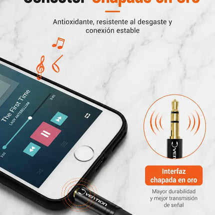 Adaptador Audio Jack 3.5mm PC a Auricular y Micrófono Vention