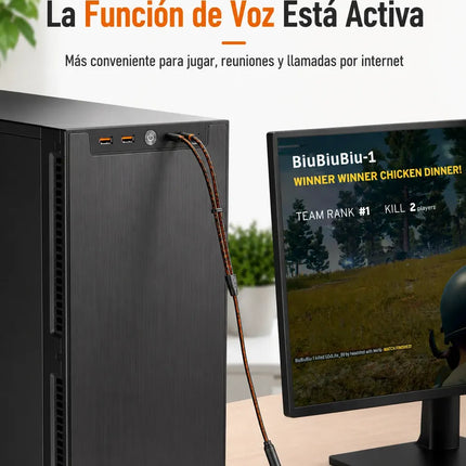Adaptador Audio Jack 3.5mm PC a Auricular y Micrófono Vention