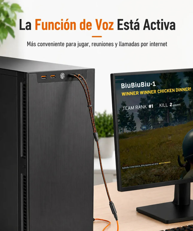 Adaptador Audio Jack 3.5mm PC a Auricular y Micrófono Vention