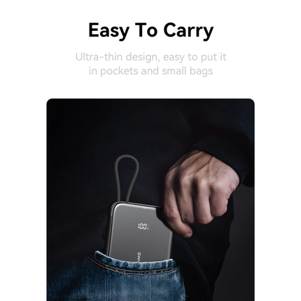 Power Bank Magnético Ultrafino USAMS 5000mAh PD 20W con Cable USB-C