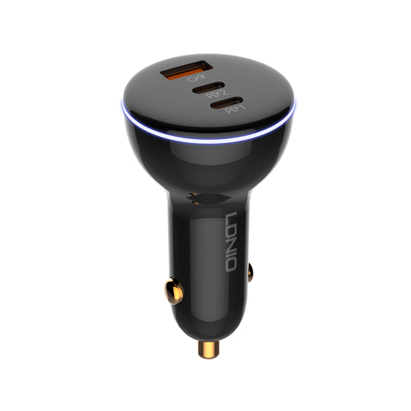 Cargador Auto 160W LDNIO 3 En 1 USB-C PD 100W Carga Rápida