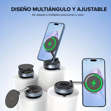 Soporte Vehicular Magnético CL-21 con Ventosa 360° Negro