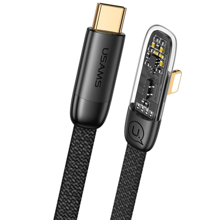 Cable USB-C a Lightning 20W Ángulo Recto Trenzado 1.2 m Negro USAMS SJ583