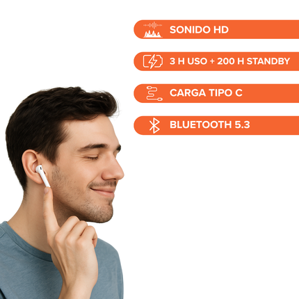 Auriculares Bluetooth TWS Roca R24 Manos Libres – Blanco