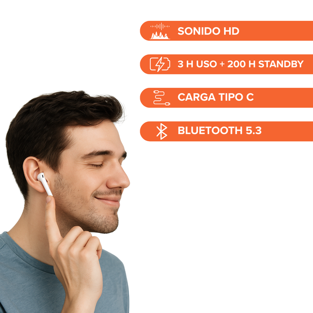 Auriculares Bluetooth TWS Roca R24 Manos Libres – Blanco