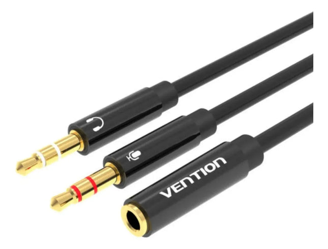 Adaptador Audio Jack 3.5mm PC a Auricular y Micrófono Vention