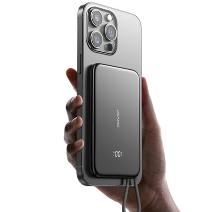Power Bank Magnético Ultrafino USAMS 5000mAh PD 20W con Cable USB-C