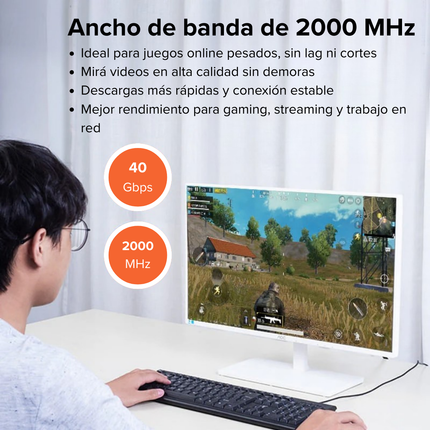 Cable de Red Ethernet Cat 8 Plano Vention 5 m | 40 Gbps · 2000 MHz · Blindado
