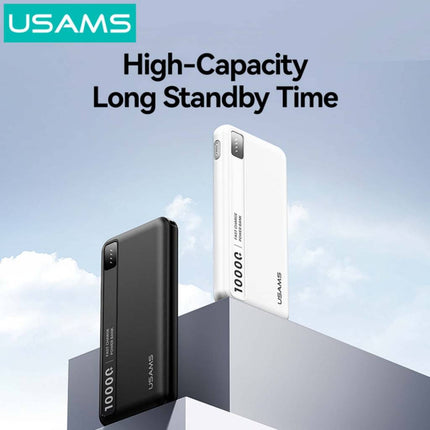 Power Bank 10000mAh USAMS Carga Rápida Portátil USB-C Blanco