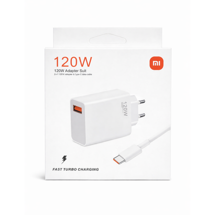 Cargador Xiaomi TURBO FASTER 120W - Cable USB C y Ficha