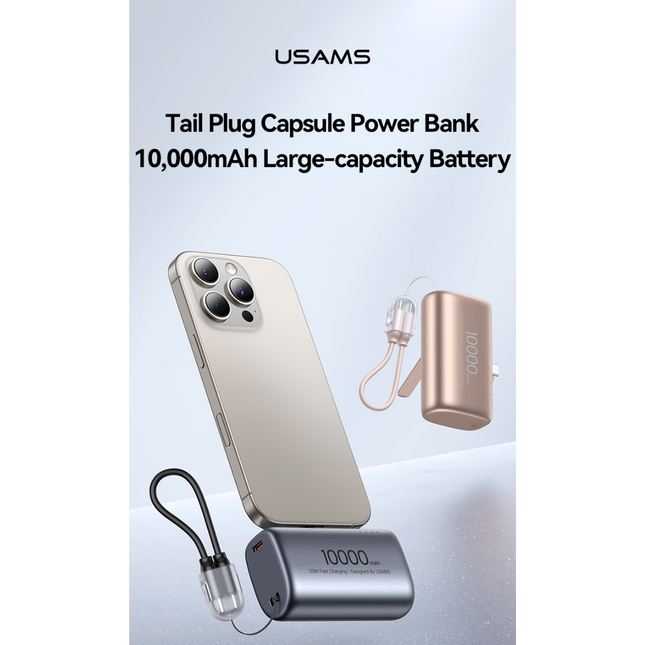 Power Bank Mini USAMS 10000mAh PD 20W – Compacto