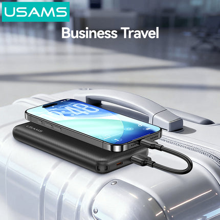 Power Bank 10000mAh USAMS 22.5W Carga Rápida Display USB-C