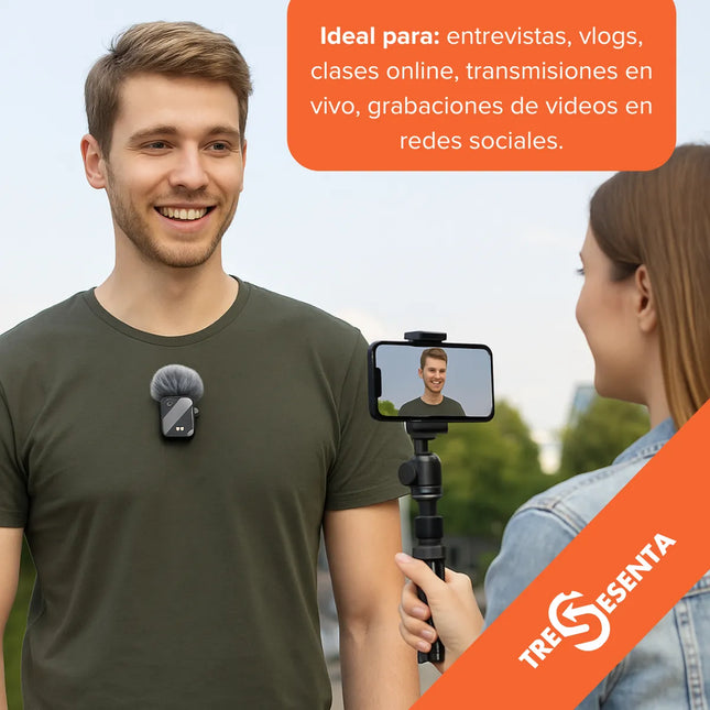 Micrófono Inalámbrico Solapero para Celular – Grabación y Video