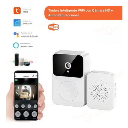 Timbre Inteligente WiFi con Cámara HD y Audio Bidireccional