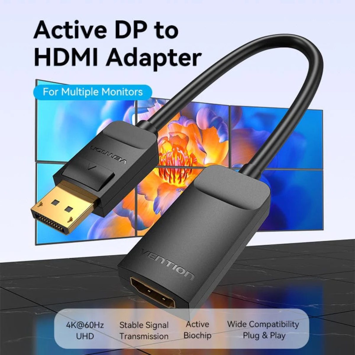 Adaptador DisplayPort a HDMI Activo 4K 60 Hz