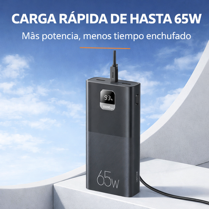 Power Bank 30.000mAh 65W Carga Rápida PD USB-C Notebook