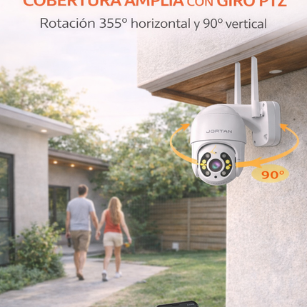 Cámara WiFi PTZ Exterior 1080P Full Color IP66 con Audio