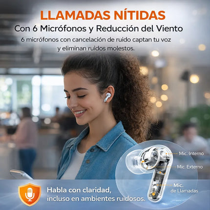 Auriculares Bluetooth QCY MeloBuds 2 N50 ANC 46dB LDAC Negro