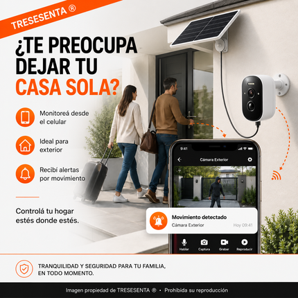 Cámara Solar WiFi 5MP para Vigilar tu Hogar desde el Celular