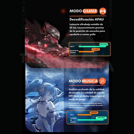 Auriculares Inalámbricos Gamer In-Ear – Bluetooth y LED