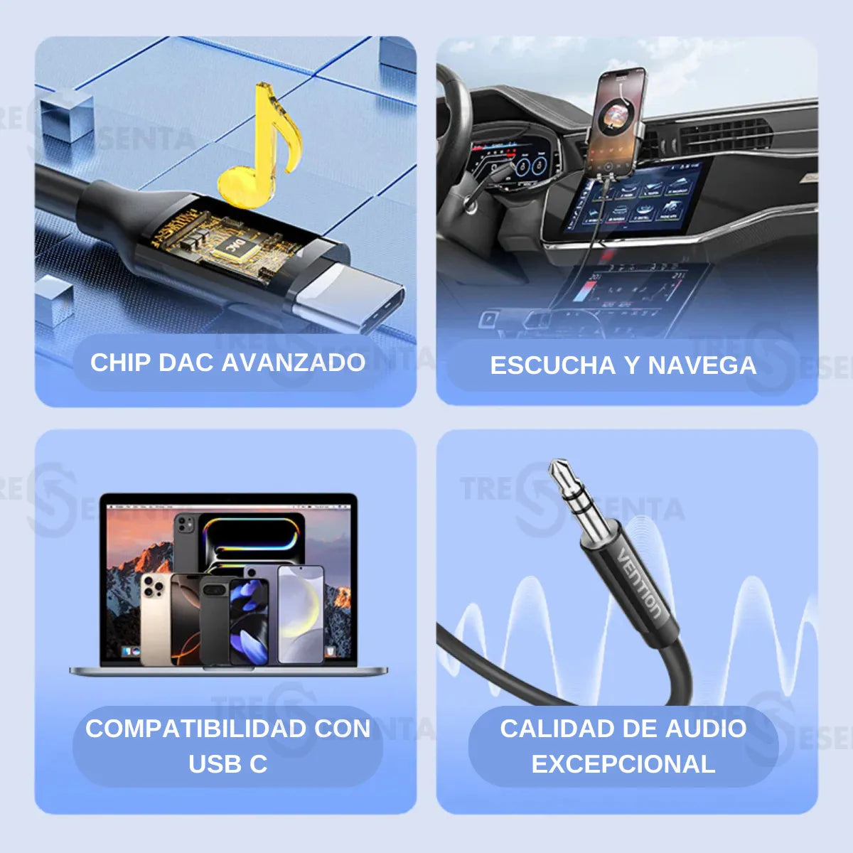 Adaptador USB-C a Jack 3.5 mm – Audio para Notebook