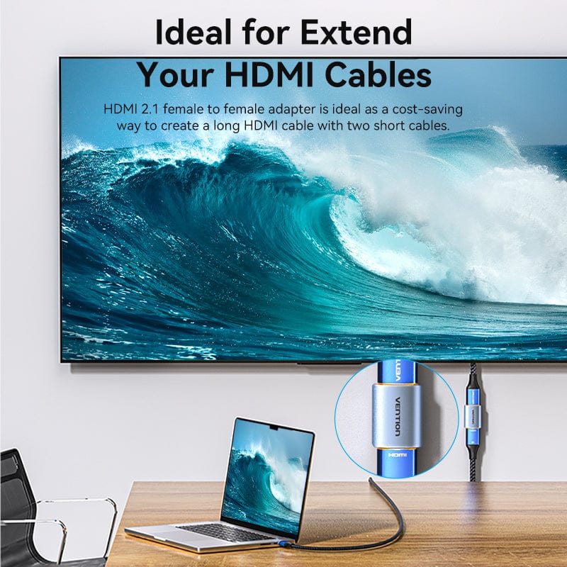 Adaptador HDMI 8K Vention Hembra a Hembra – Aluminio Premium