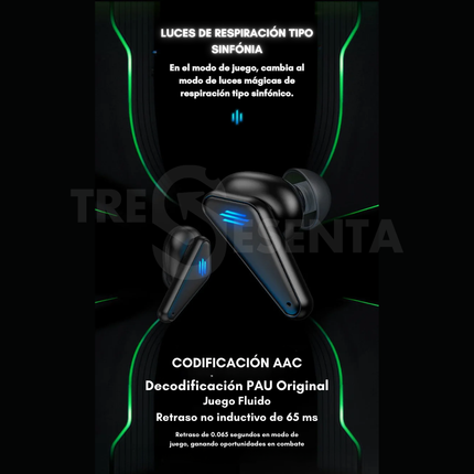 Auriculares Inalámbricos Gamer In-Ear – Bluetooth y LED