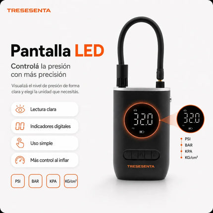 Inflador Compresor Digital Portátil