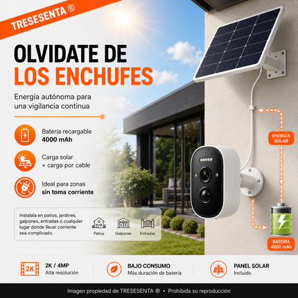 Cámara Solar WiFi 5MP para Vigilar tu Hogar desde el Celular
