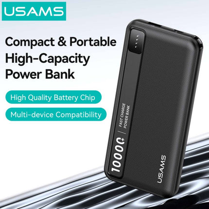 Power Bank 10000mAh USAMS Carga Rápida Portátil USB-C Blanco