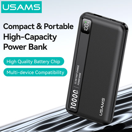 Power Bank 10000mAh USAMS 22.5W Carga Rápida Display USB-C