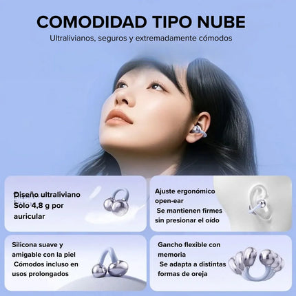 Auriculares Bluetooth Vention Echo Clip A1 Open Ear IPX4 Blanco