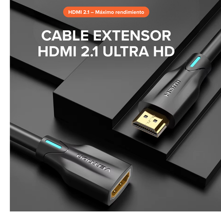 Cable Extensor HDMI 2.1 8K 48Gbps Macho a Hembra – Ultra HD HDR eARC VRR