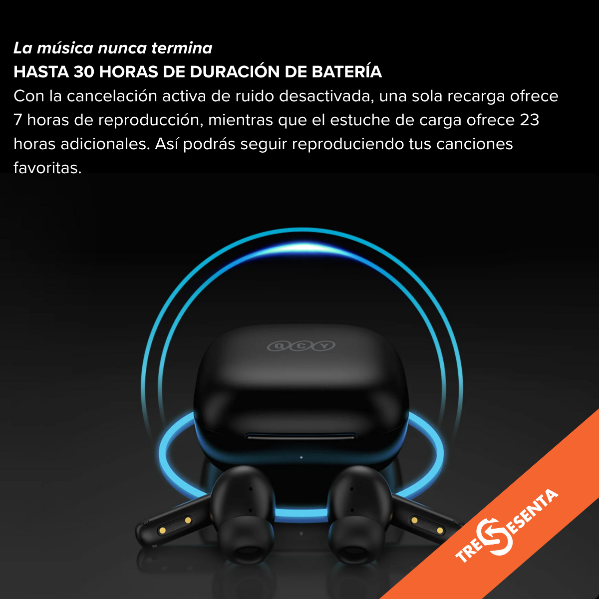Auricular Bluetooth TWS T13 ANC Negro QCY By Xiaomi